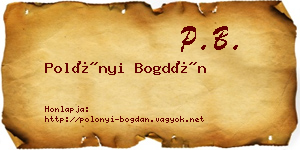 Polónyi Bogdán névjegykártya
